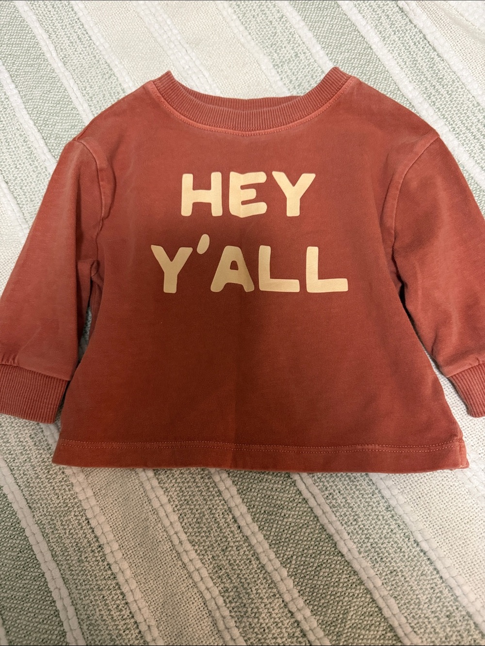 Kids Rust Long Sleeve 'Hey Y'All' Graphic Tee